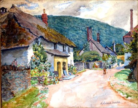 Cottages Bossington Minehead Somerset Artware Fine Art